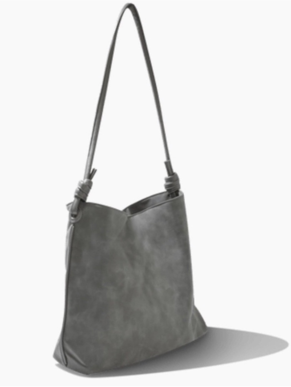 8 Other Reasons Gray Knotted-Handle Shoulder Tote